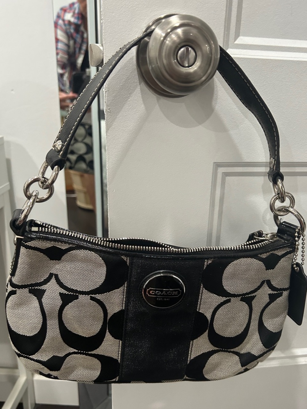 Coach Black Interior Wristlet with Silver Zipper - Picture 4 of 4